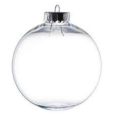 4 clear glass ball ornaments