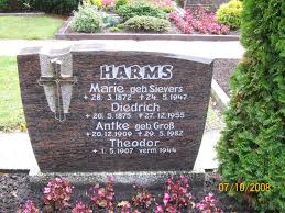 Grab von Marie Harms (geb. Sievers) (28.03.1872-24.05.1947 ...