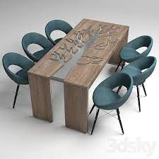 dining table table chair 3d model