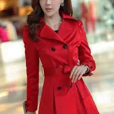 Trench Coats Women Red Trench Coat