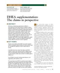 Pdf Dhea Supplementation The Claims In Perspective