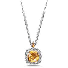 citrine necklace in sterling silver