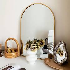 H Arch Framed Gold Wall Mirror