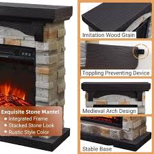 Electric Fireplace With Mantel 28w
