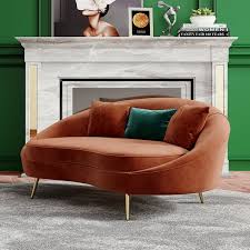 Bronze Velvet Curved Sofa Toss Pillow