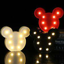 Led Mickey Minnie Mouse Head Night Light Nursery Baby Bedroom Lighting Lamp Gift Ebay