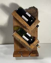 Reclaimed Oak Wood Wall Mount Wine Rack