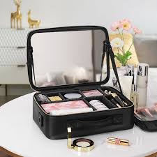 makeup bag with lighted mirror travel