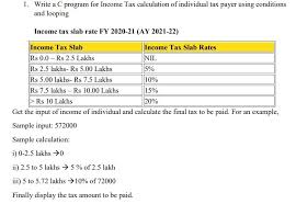 income tax calculation