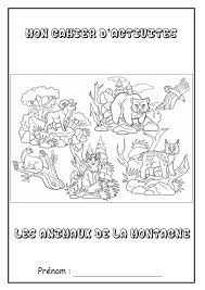 Page de garde Cahier d'activités animaux montagne par Lolo - Fichier PDF