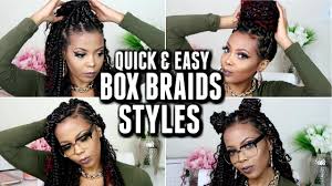 Pick one of these trendy hair braid designs to learn how to do it! 11 Quick Easy Box Braid Styles How To Style Jumbo Box Braids Holiday Hairstyles Tastepink Youtube