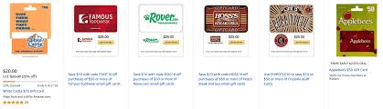 Chipotle mp gift card $45: Amazon Save On Gift Cards For Chipotle Rover Hoss S Famous Footwear And White Castle Doctor Of Credit
