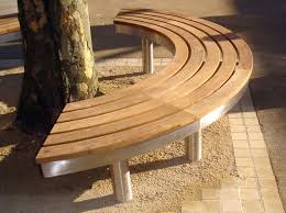 Sculpture Of Curved Wooden Bench For