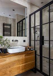 Серые ванные комнаты с фасадами цвета дерева среднего тона –135 лучших  фото-идей дизайна интерьера ванной | Houzz Россия
