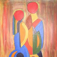 Buy Man Woman (1) Geo. Painting at Lowest Price by Amit Sen