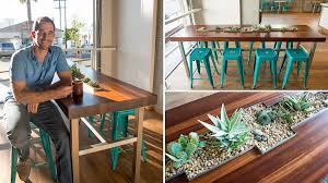 living table for bird rock coffee