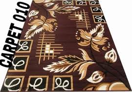 brown printed viscose carpets size
