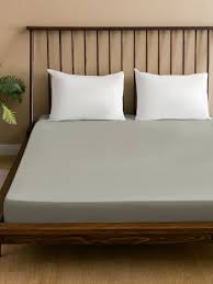 plain cotton elastic double bed sheet