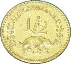 ½ dollar california gold united