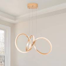 modern led chandeliers 3000k dimmable curved irregular ring ceiling light circular pendant light fixture contemporary hanging l for dining room