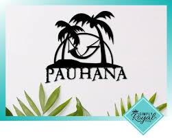 Pau Hana Metal Hawaiian Sign End Of