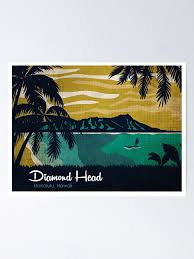 Diamond Head Hawaii" Poster by PatinoDesign | Redbubble