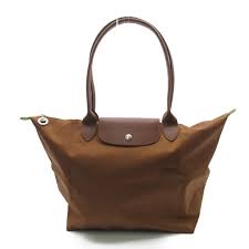 pliage leather handbag longch brown