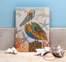 Ceramic Tile Wall Art Pelican Perch