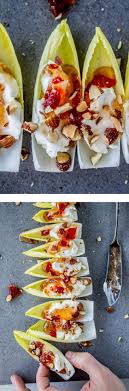 An appetizer menu is the best way to skip a heavy meal and still get a variety of offerings! Smokey Almond Cream Cheese Endive Bites The Food Charlatan Healthy Appetizers Easy Diy Food Recipes Food Charlatan