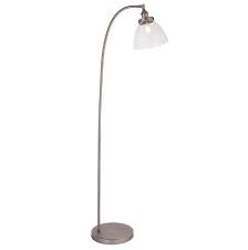 Brushed Silver Floor Lamp With Clear