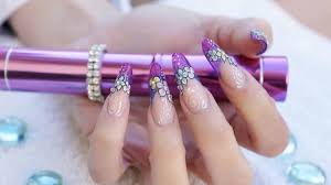 brilliant swarovski crystal nails design