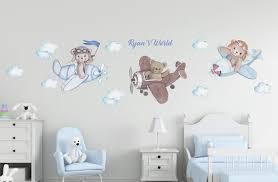 Pilot Teddy Bear Wall Decal Nursery