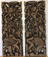 Wood Wall Art Carving Thai Guardian
