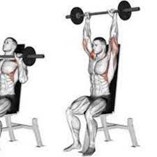 seated barbell shoulder press by