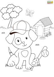 These free, printable summer coloring pages are a great activity the kids can do this summer when it. Baseball Puppy Coloring Page Kiddycharts Com
