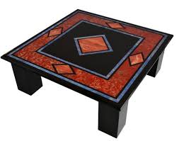 Square Coffee Table With Inlaid Slate