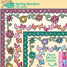 Spring Page Border Clip Art Spring Graphics Glitter Meets Glue