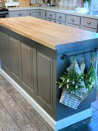 kitchen island made from base cabinets