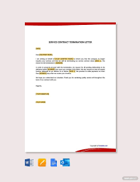 contract termination letter template in