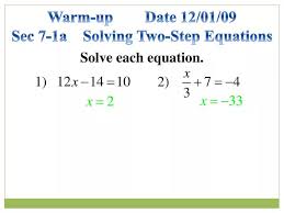 Sec 7 1a Solving Two Step Equations