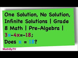 One Solution No Solution Infinite