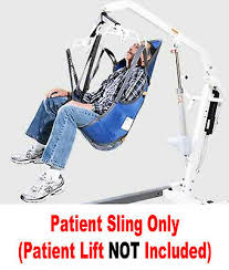 With one hand on the patient and one on the lift controls, lower the patient until he/she is fully seated on the toilet. New Patient Lift Sling With Head Support Use W Hoyer And Most All Lifts Ebay