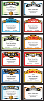 Elite Basketball Certificate Templates Basketball Awards