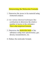 Determining The Molecular Formula