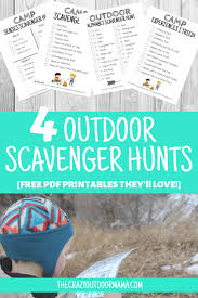 Fun nature scavenger hunt ideas for kids 7 Unique Free Camping Scavenger Hunts For The Best Summer Camp Yet Free Printables The Crazy Outdoor Mama