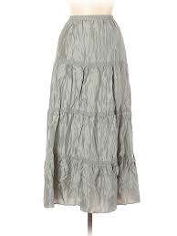Details About Garnet Hill Women Gray Silk Skirt Xs