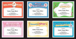Gymnastics Certificates Templates Certificate Templates