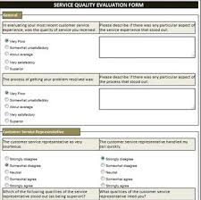Service Quality Evaluation Form