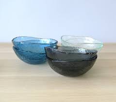 Set Of 6 Fused Glass Soup Bowls Set Of