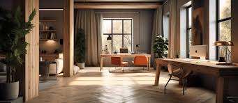 wood flooring and industrial style decor
